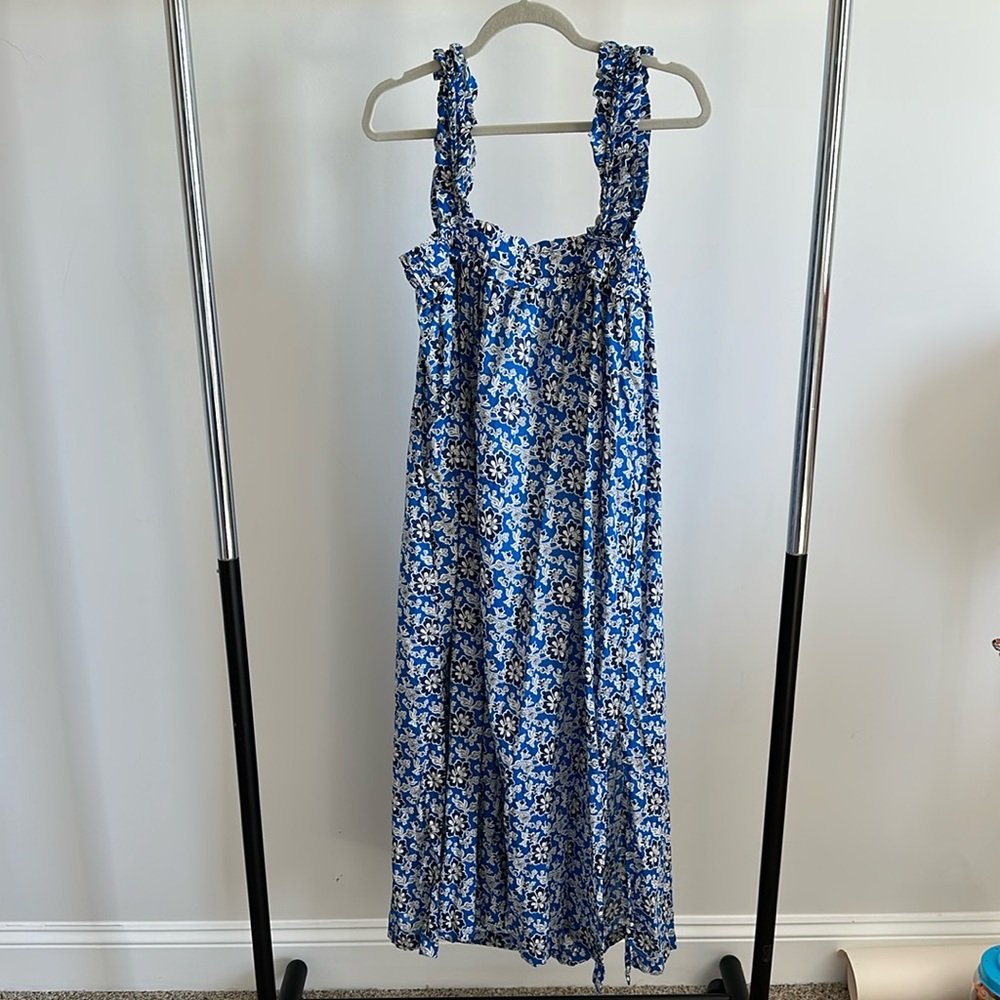 Jcrew Floral Blue Maxi Dress